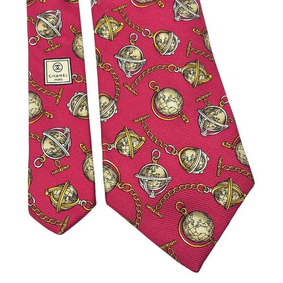 Chanel Globe Pattern Tie - Picture 5 of 16